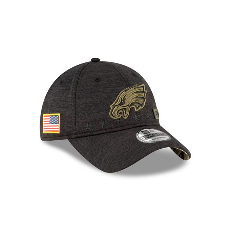 NFL Philadelphia Eagles Salute To Service 9Twenty Adjustable (ZLB3502) - Black New Era Caps